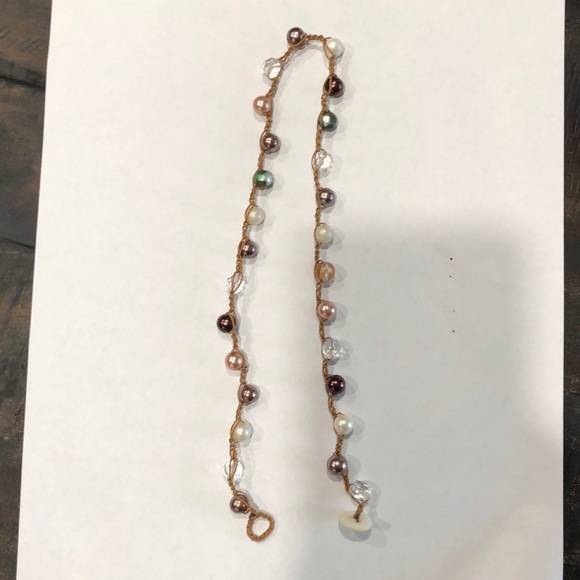 Vintage style, imitation pearl and jewel necklace - Picture 2 of 4